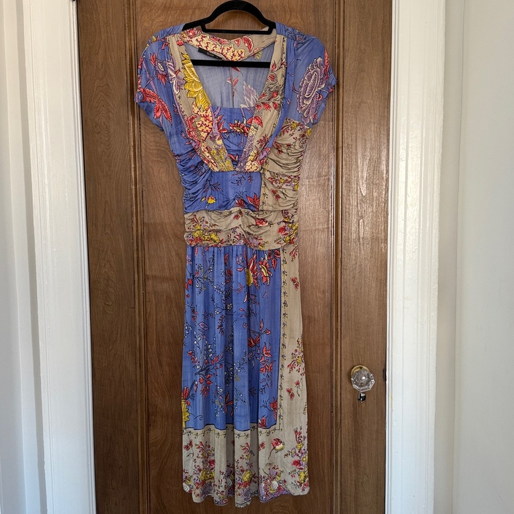 ETRO Floral Printed Strech Viscose Midi Dress